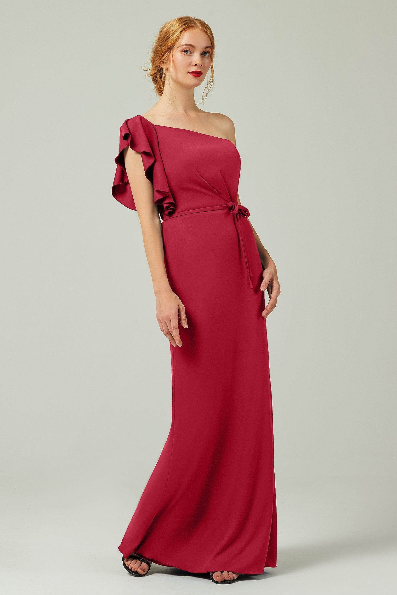 Sheath-Column Floor Length Chiffon Bridesmaid Dress Formal Dresses CB0361 - COCOMELODY